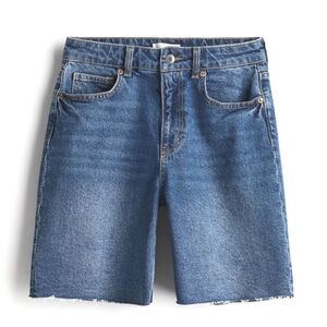 NEW! H&M Denim High Waist Bermuda Style Buttonfly Jean Shorts 8.